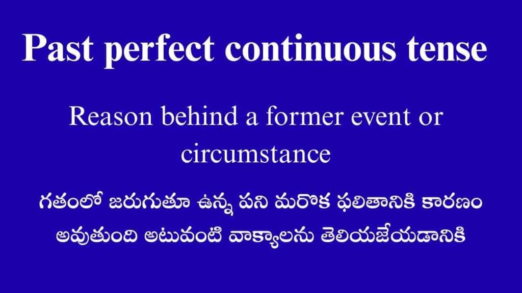 Reason behind a former event or circumstance:     